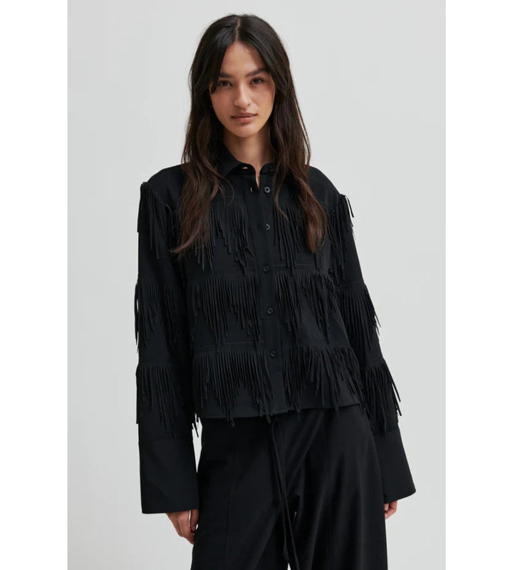 Dancing Cropped Shirt - Black