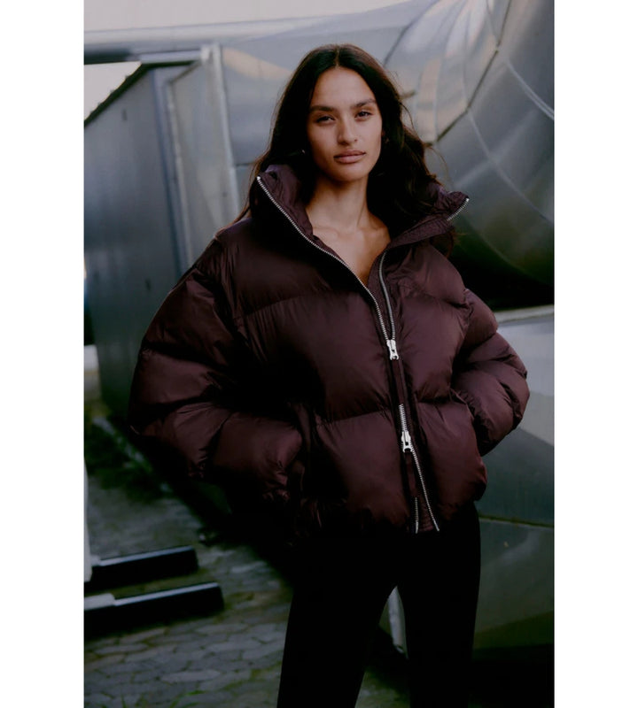 Riya Puffer Jacket Chocolate Plum