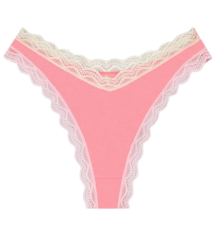 Dipped Thong - Geranium Pink And Buttercream
