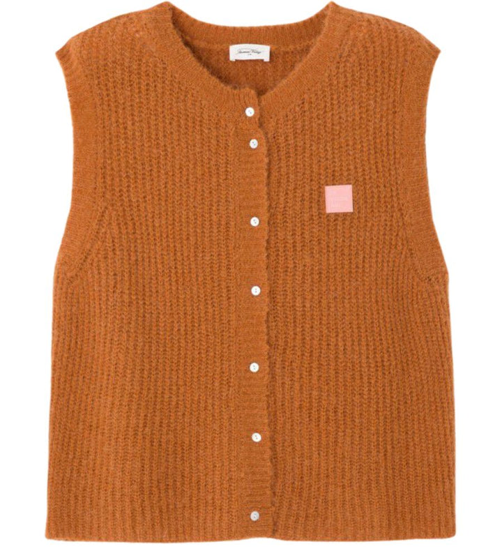 East Sleeveless Cardigan - Ecureuil