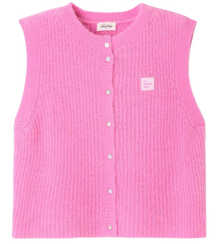 East Sleeveless Cardigan - Rose Bubble