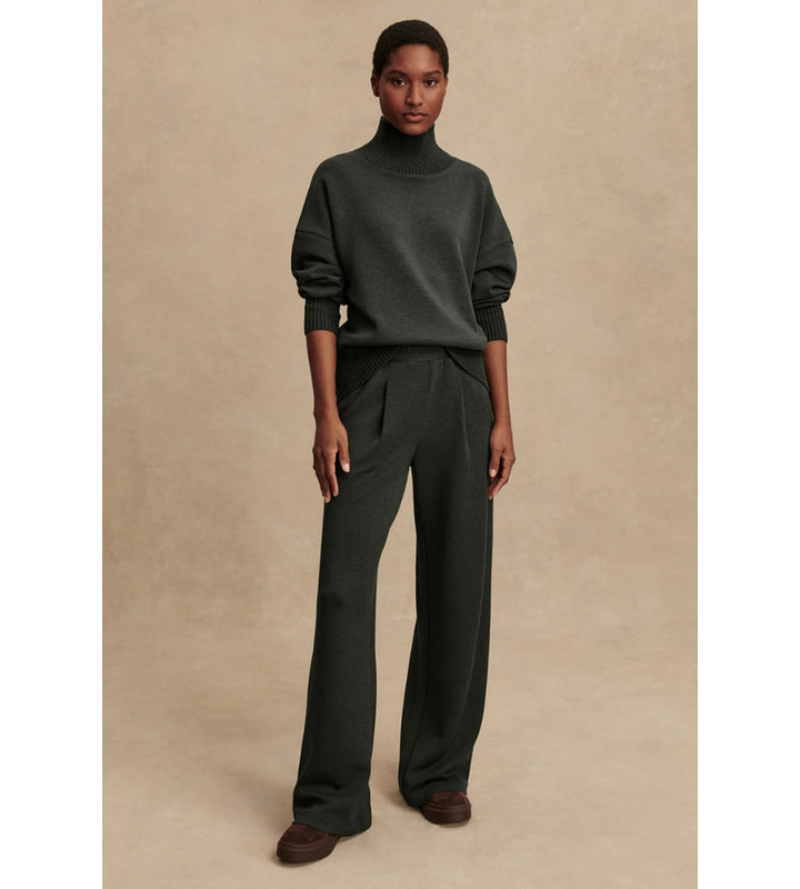 The Extra Wide Leg Pant 29.5 - Olive Marl