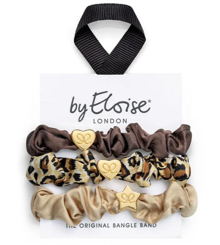 By Eloise Leopard Luxe Silk Scrunchie Set