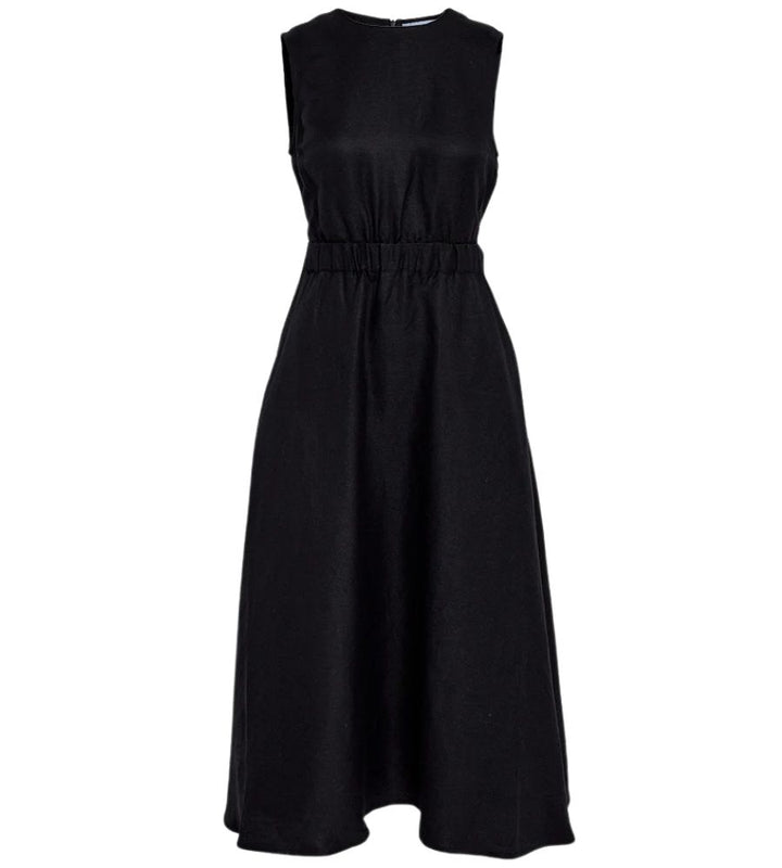 MSSabbi Midi Linen Dress - Black