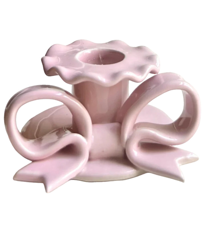 Bow Candle Holder - Pink