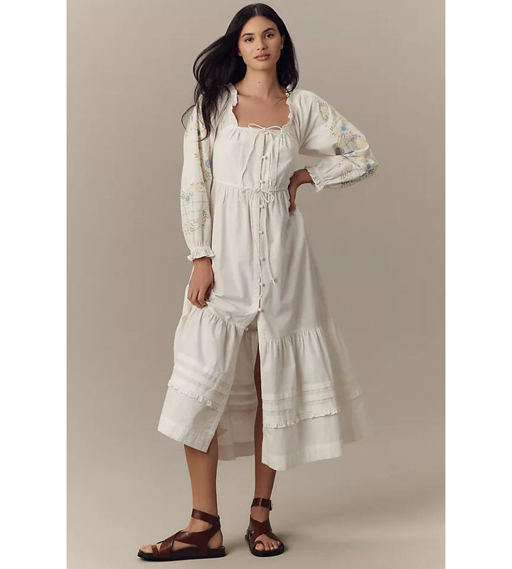 Junia Midi Dress - Embroidered