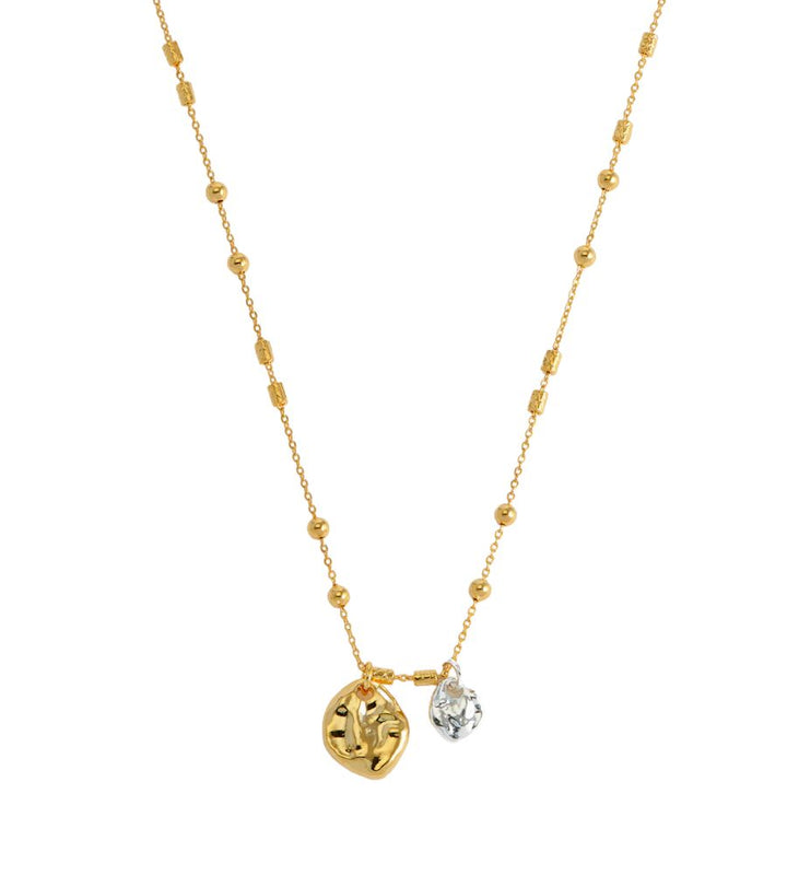 EBN6636G Triple Beaded Chain and Molton Pebbles