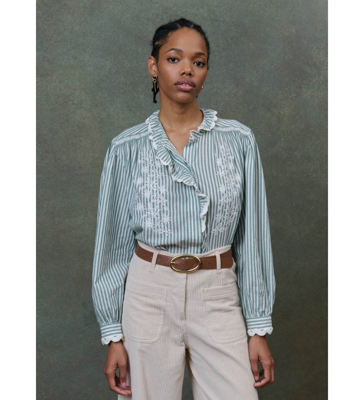 Cora Shirt - Almond Stripes