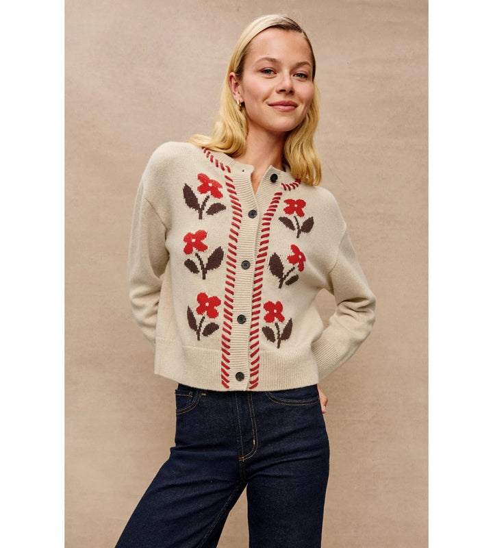 Mavie Cardigan - Carmine Floral