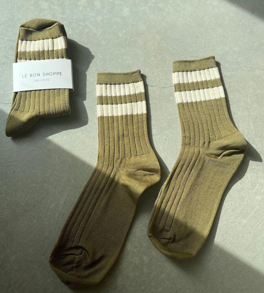 Her Varsity Socks - Fern