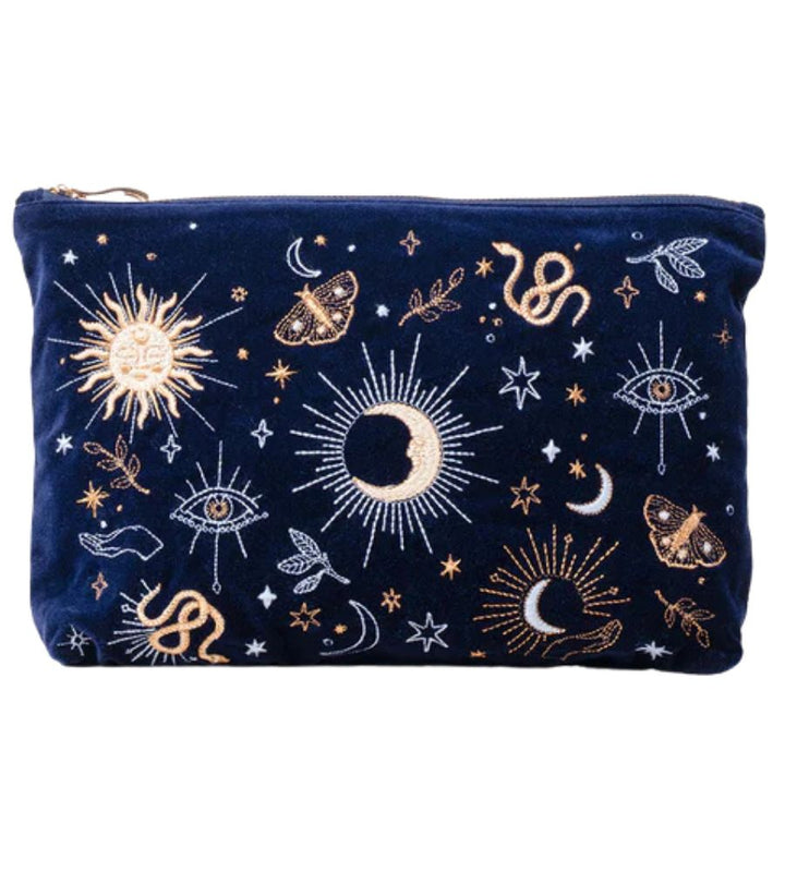 Boho Mysticism Navy Velvet Everyday Pouch