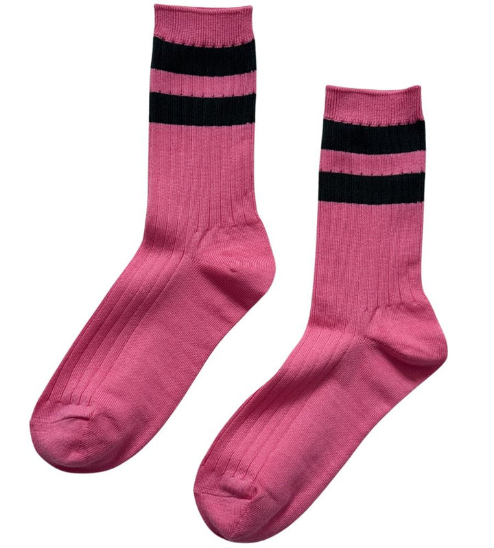 Her Varsity Socks - Pink/Green