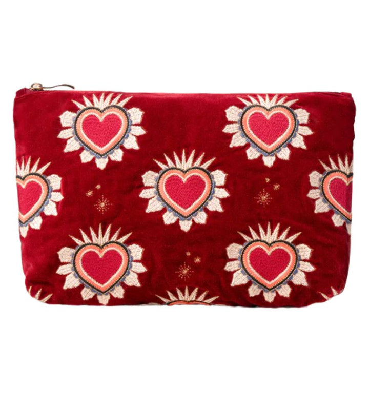 Enchanted Heart Scatter Rouge Velvet Everyday Pouch