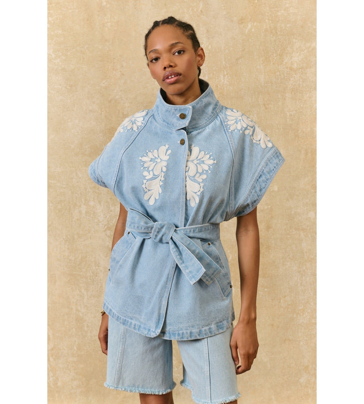 Katja Sleeveless Jacket - Bleach