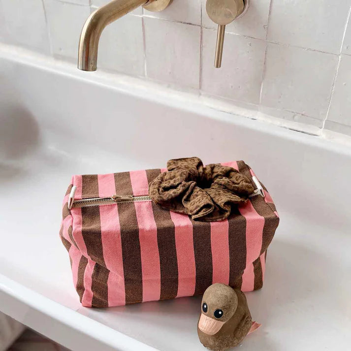 Vic Toiletry Bag Stripes Funky Pink/Olive