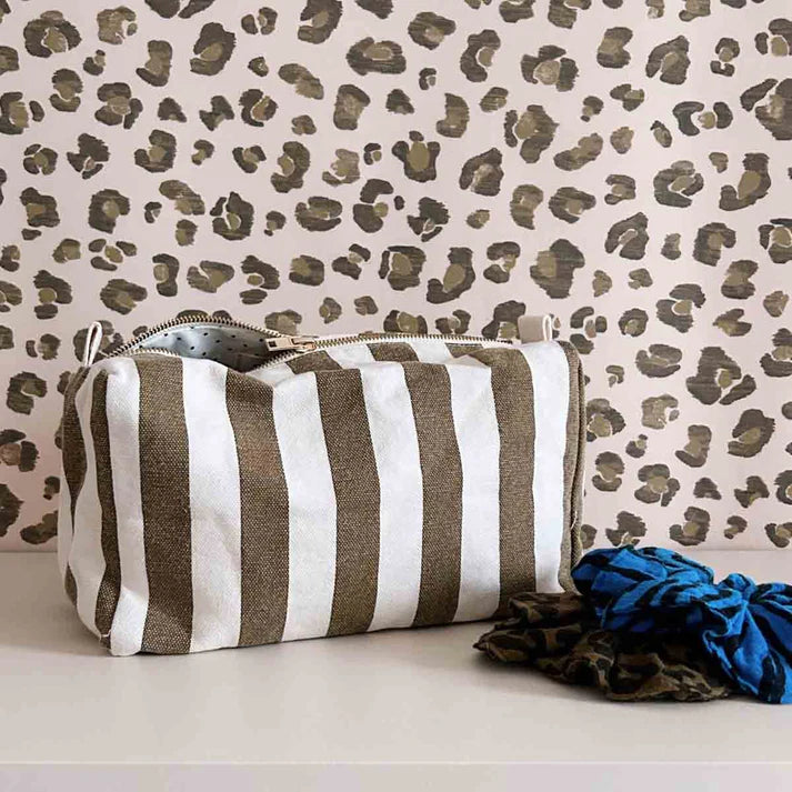 Vic Toiletry Bag Stripes Olive