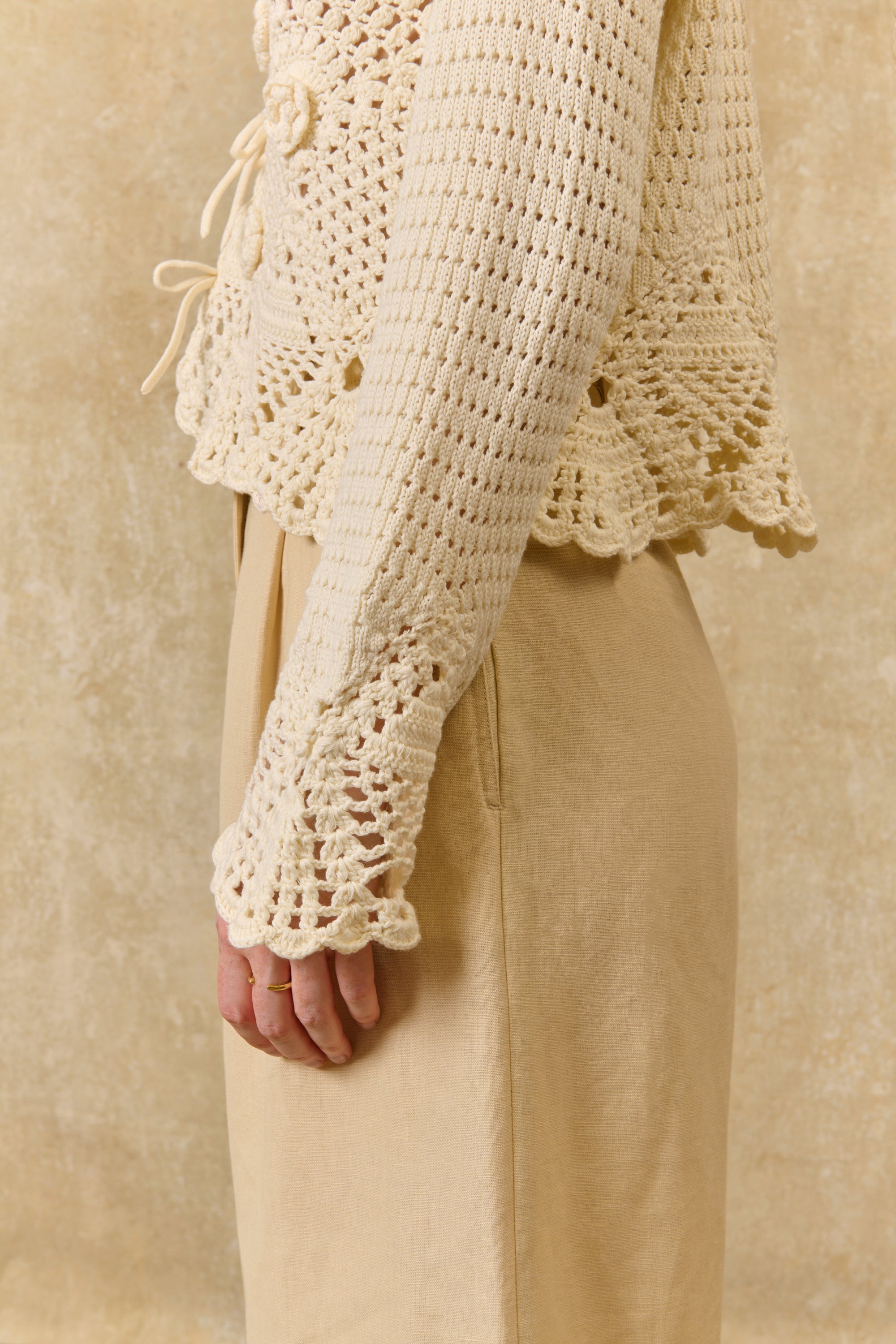 Louise Misha Molya Cardigan - Cream – POM London