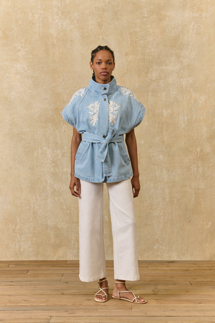 Katja Sleeveless Jacket - Bleach