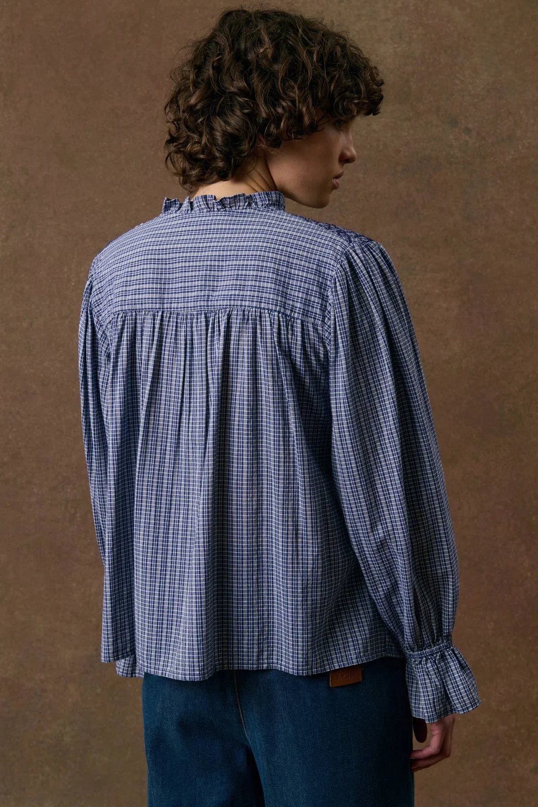 Blouse Ilean - Indigo Cozy Checks