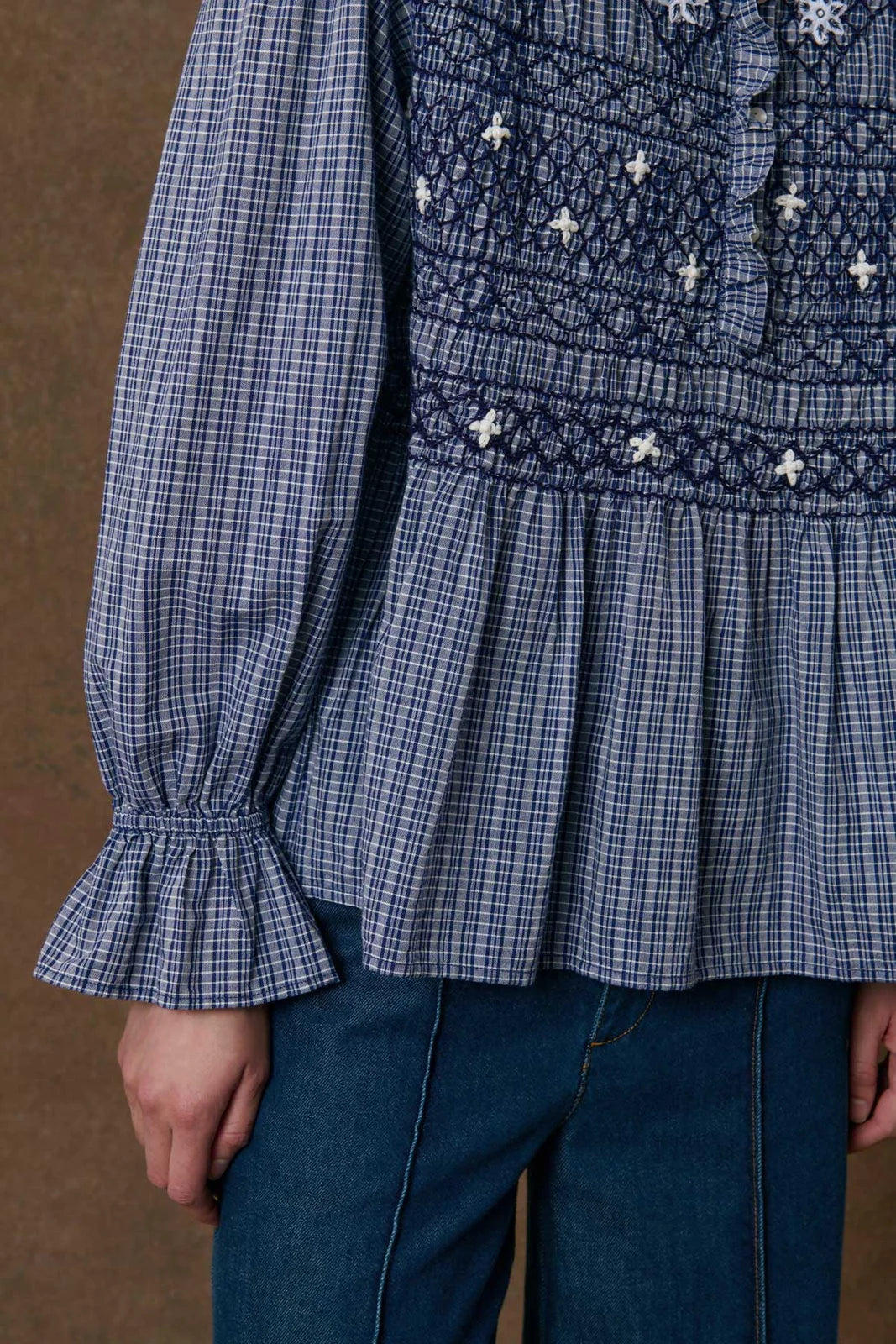 Blouse Ilean - Indigo Cozy Checks
