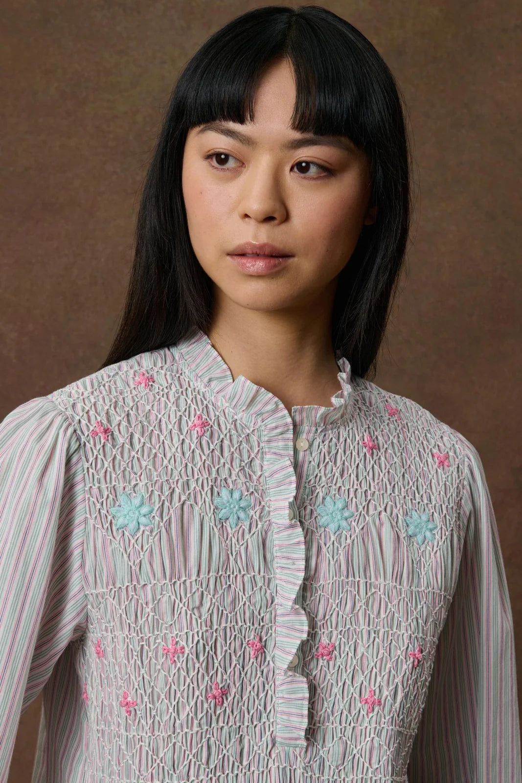 Blouse Ilean - Green Silva Stripes