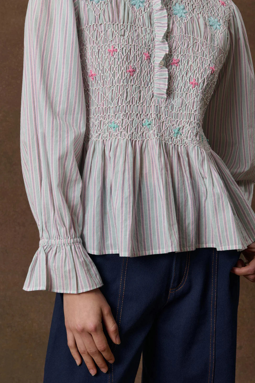 Blouse Ilean - Green Silva Stripes