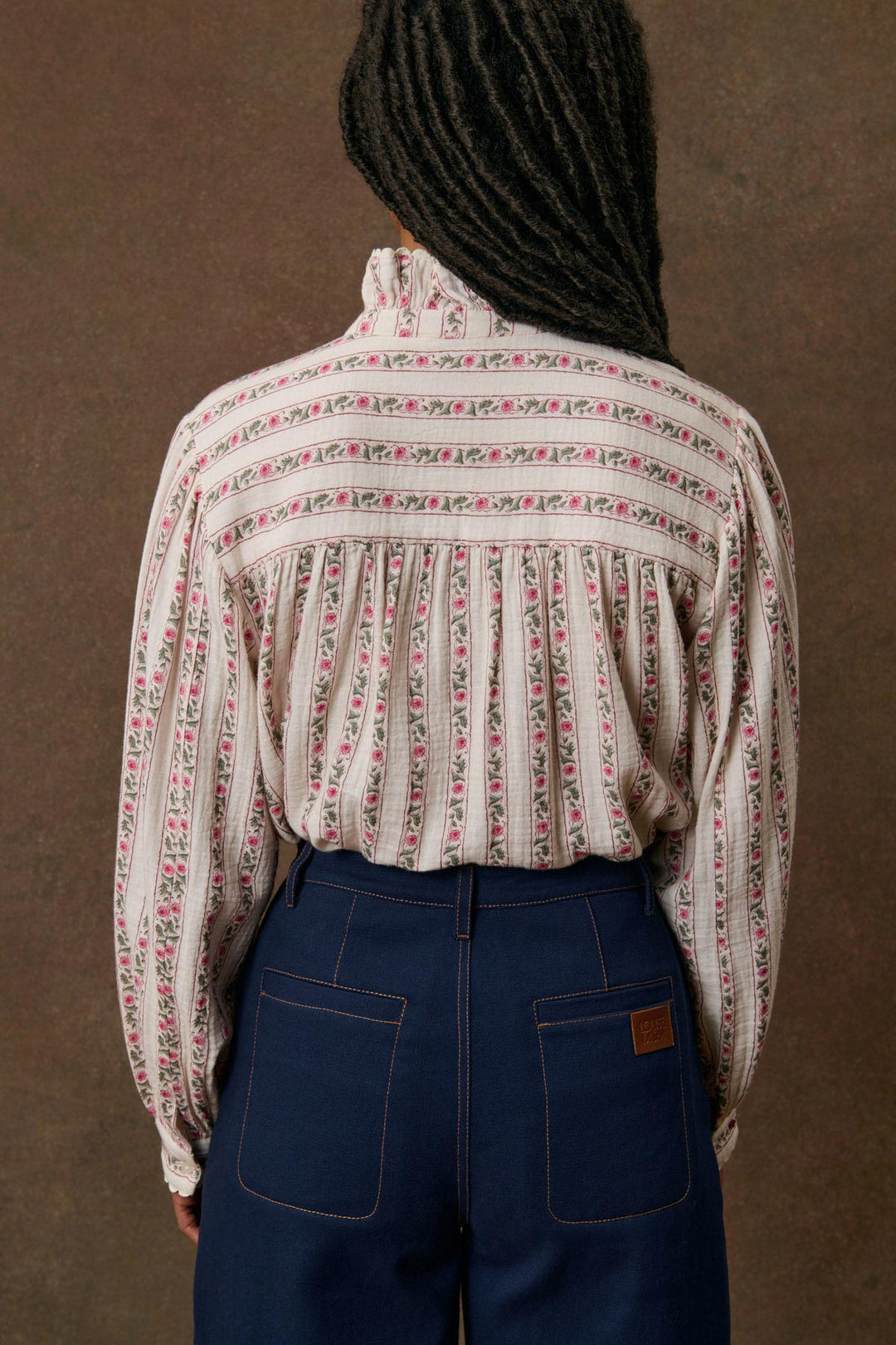 Cora Shirt - Cream Flower Beds