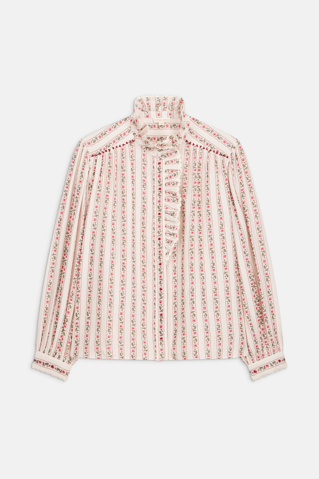 Cora Shirt - Cream Flower Beds