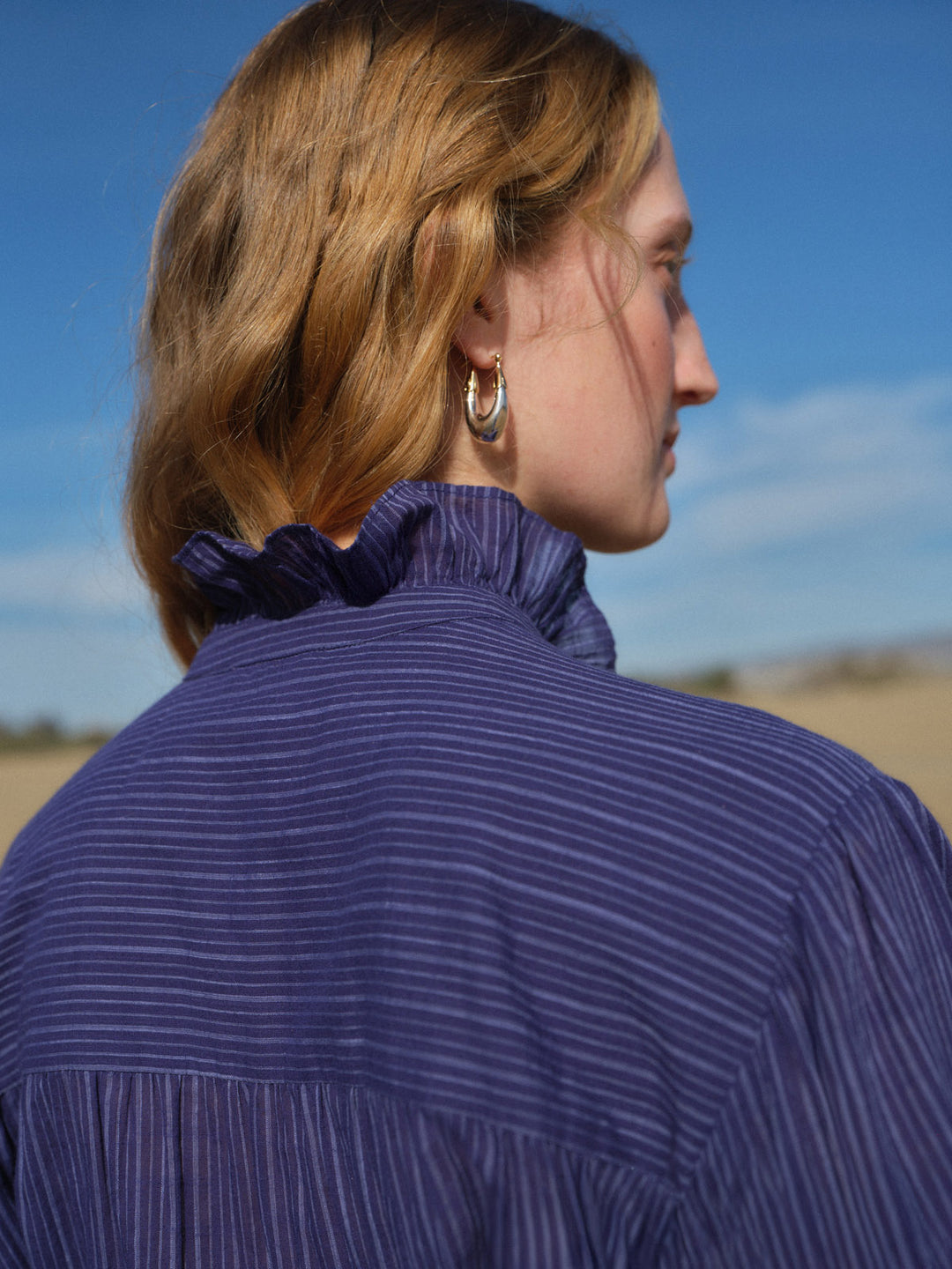 Cora Shirt - Navy Winter Stripes