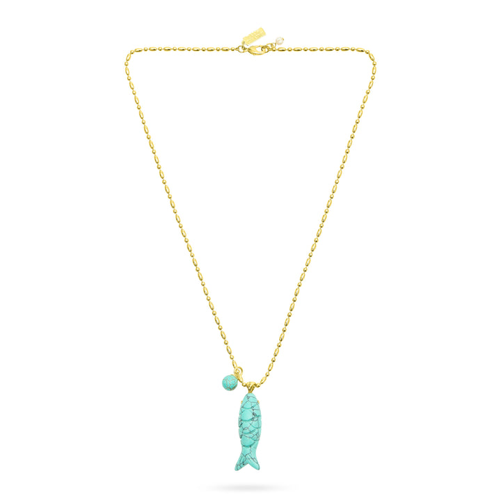 Happy Fish Pendant - Turquoise