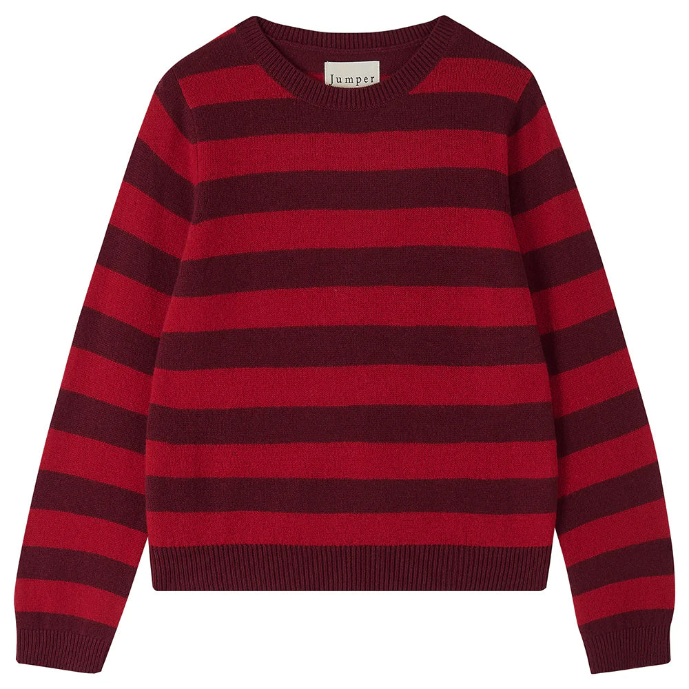Stripe Crew - Burgundy, Dull Red