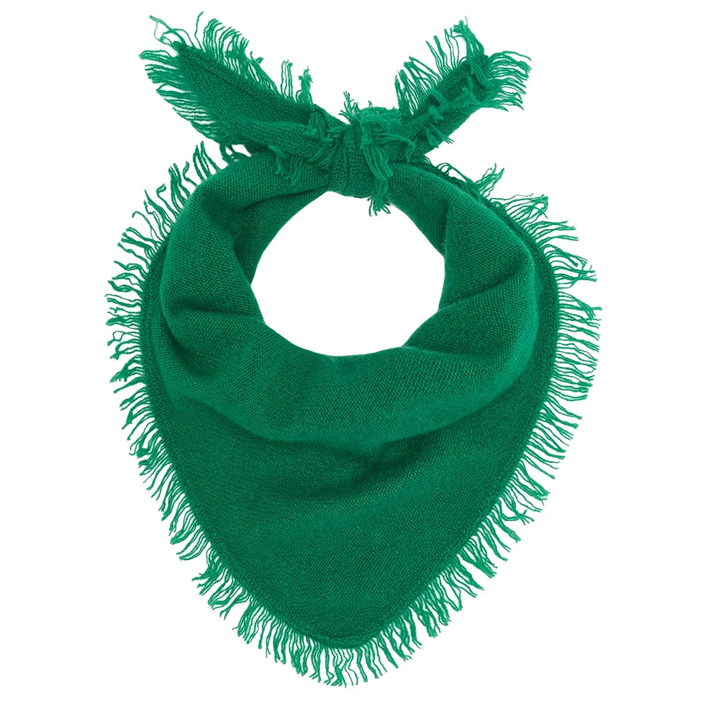 Distressed Triangle Scarf - Olive Green