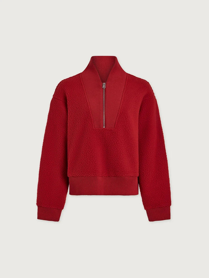 Mumford Half Zip Fleece - Washed Red