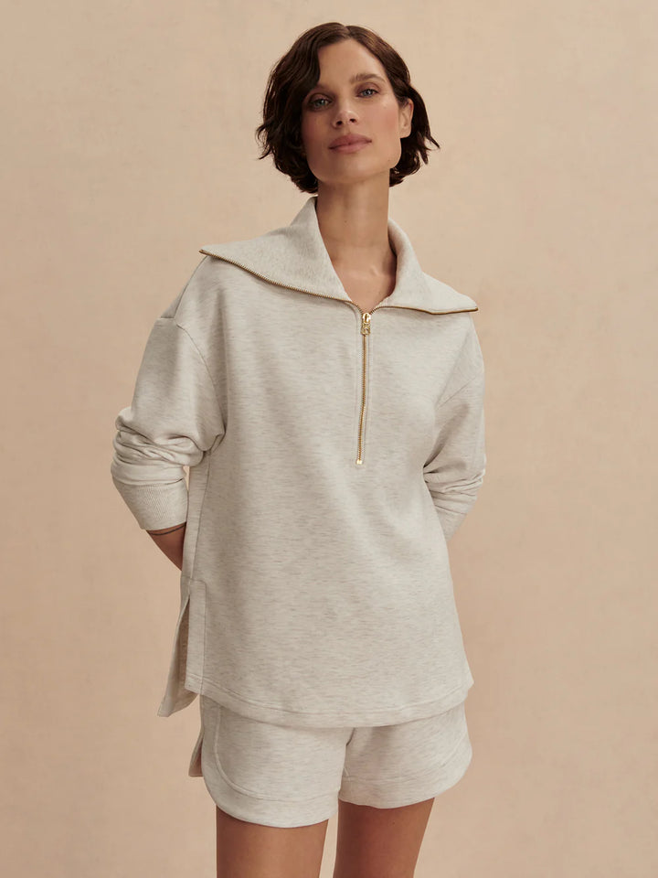 Larson Half Zip - Ivory Marl