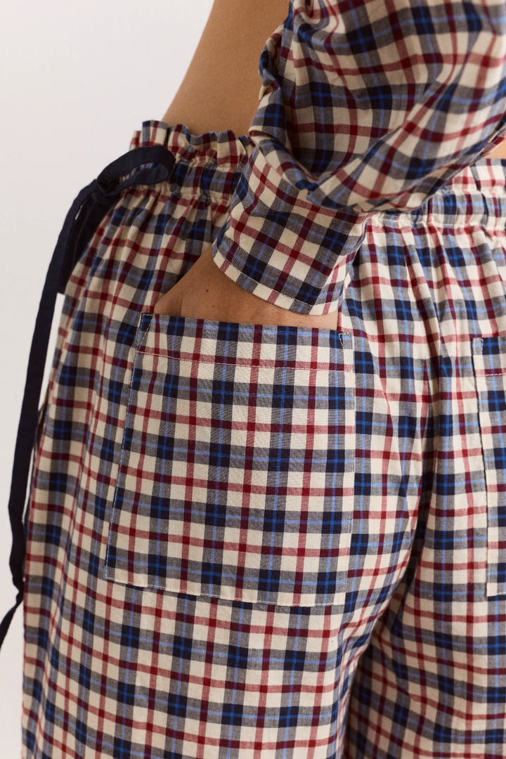 Aletta Pj Set - Cherry Navy Check