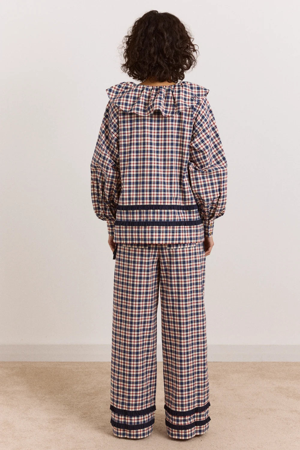 Aletta Pj Set - Cherry Navy Check