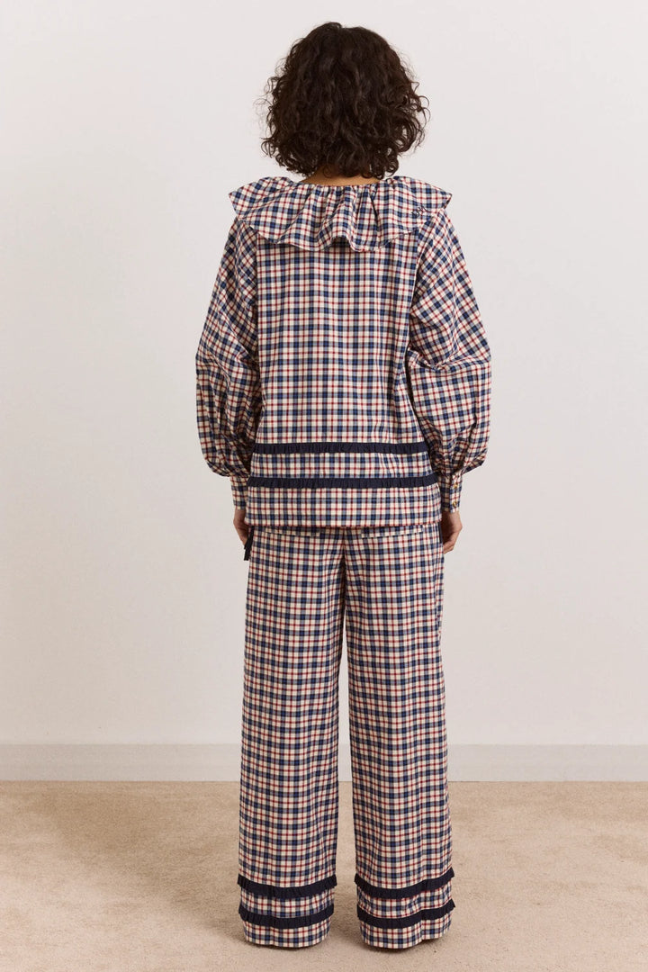 Aletta Pj Set - Cherry Navy Check