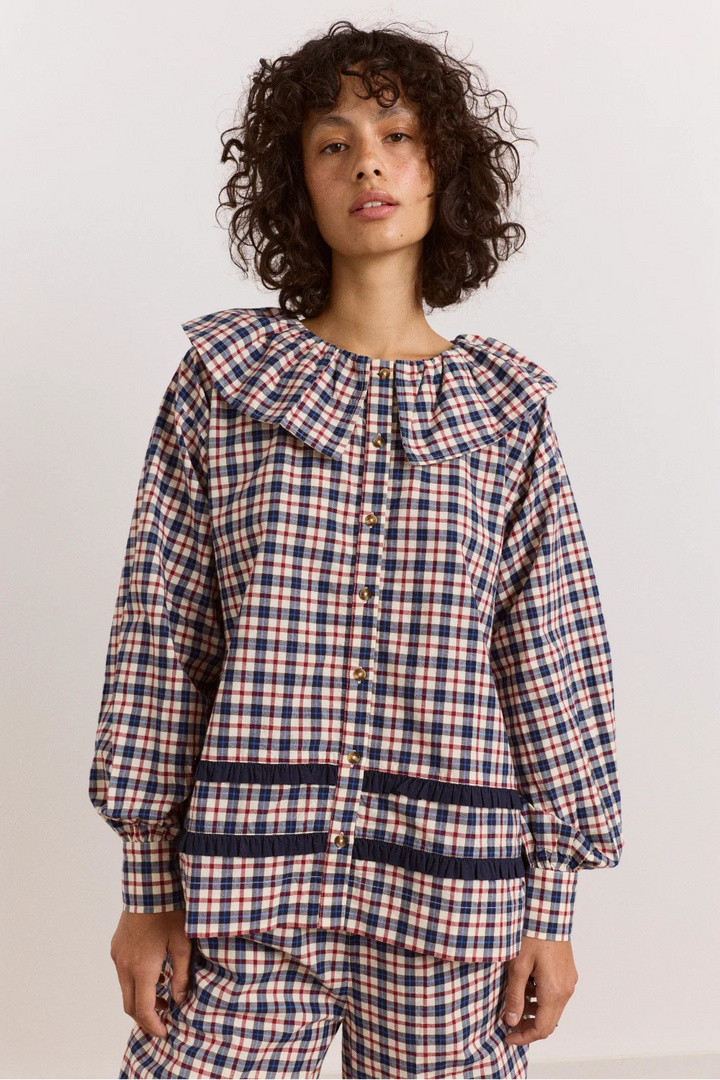 Aletta Pj Set - Cherry Navy Check