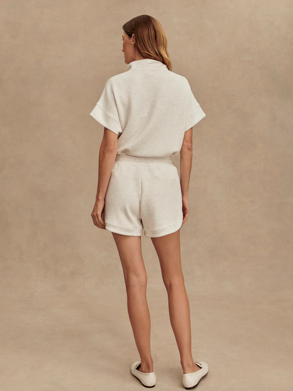 Ollie High Rise Shorts Ivory Marl