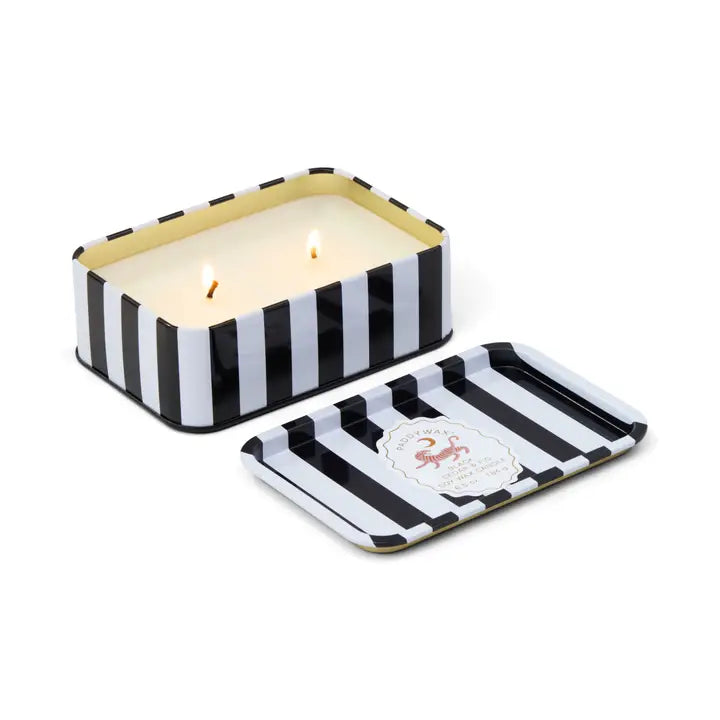 Tiger Printed Tin Candle - Black Cedar & Fig