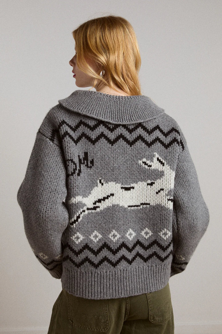 Cecily Collar Cardigan Bunny Intarsia
