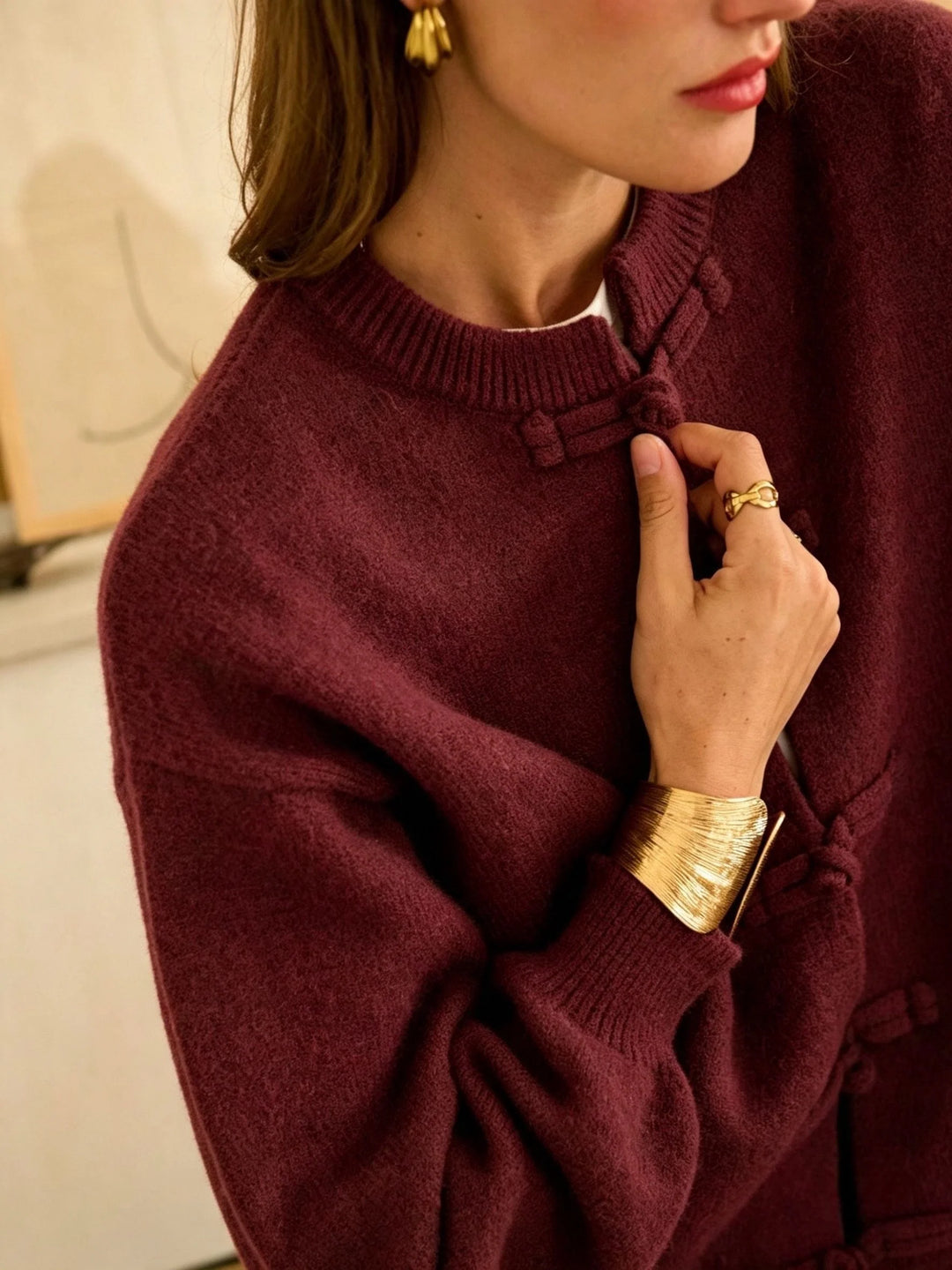 AR1243 Astrid Cardigan Bordeaux