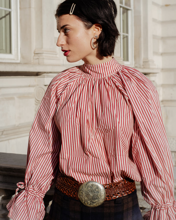 Joy Blouse in Red Ticking