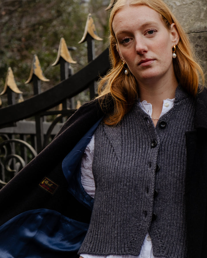 Lucy Knitted Waistcoat Charcoal