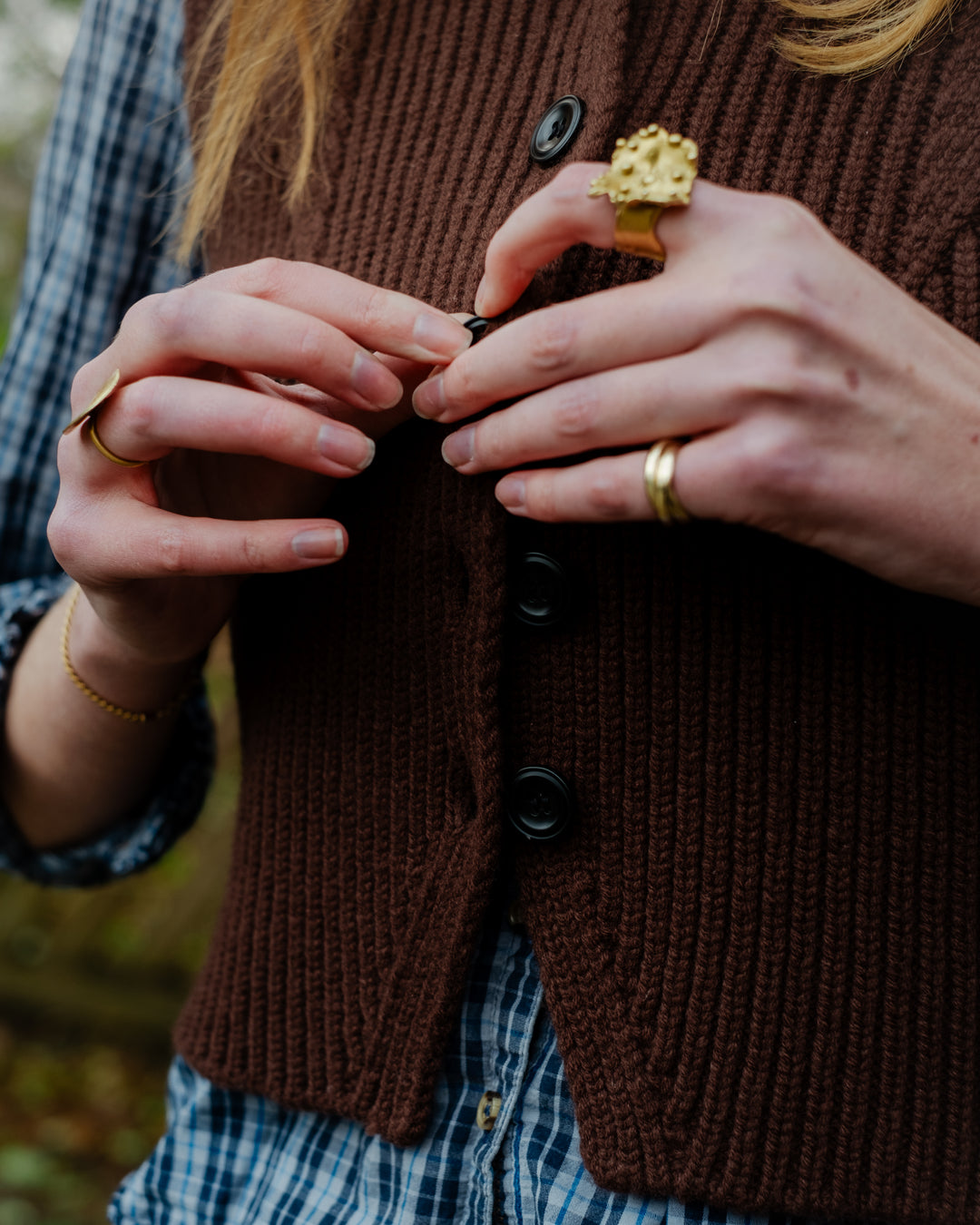 Lucy Knitted Waistcoat Chocolate Brown