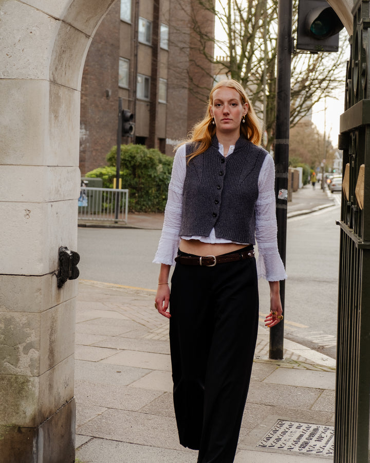 Lucy Knitted Waistcoat Charcoal