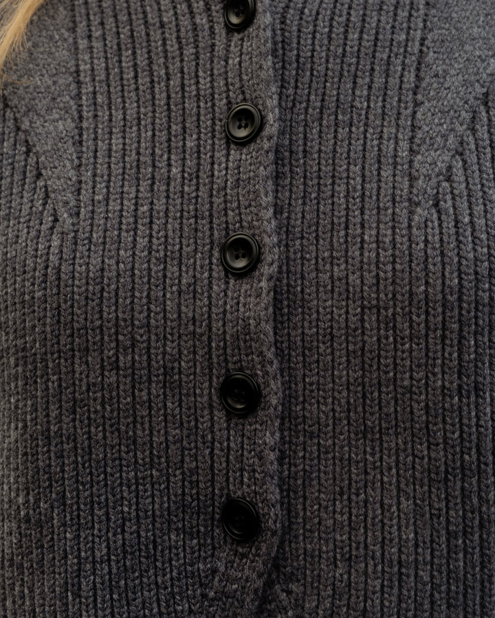 Lucy Knitted Waistcoat Charcoal