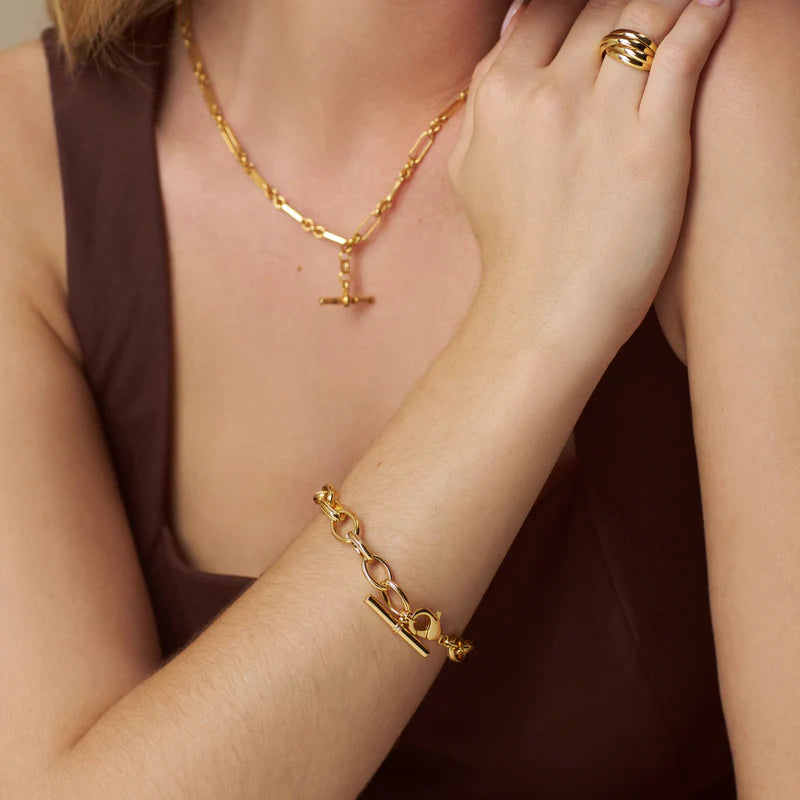 ORE31472 Oval Link T-Bar Dop Bracelet