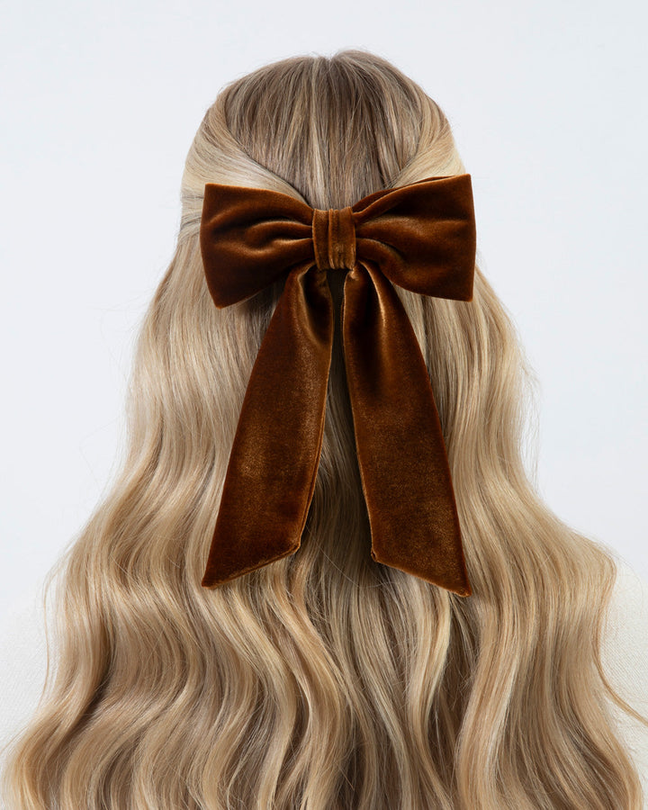 The Cinnamon Velvet Classic Hair bow