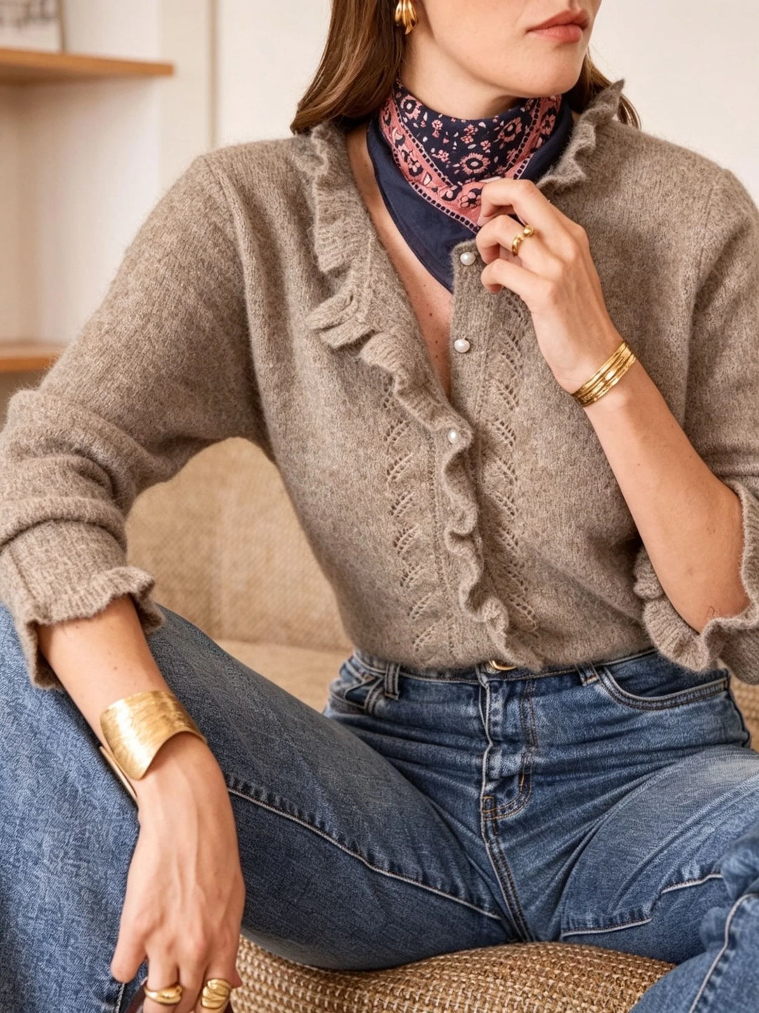 AR1107 Felicity Cardigan Taupe